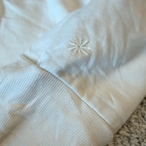 Athleta Off-White Faux Wrap V Neck Sweatshirt - Picture 5 of 6